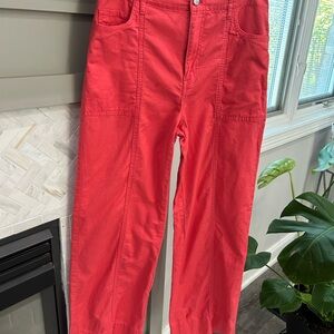 LOFT Coral High-Waisted Wide Leg Pants